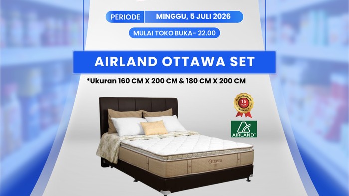Transmart Full Day Sale Hari Ini, Tempat Tidur Airland Ottawa Set Diskon dari Rp24 Juta Jadi Rp7,9 Juta!