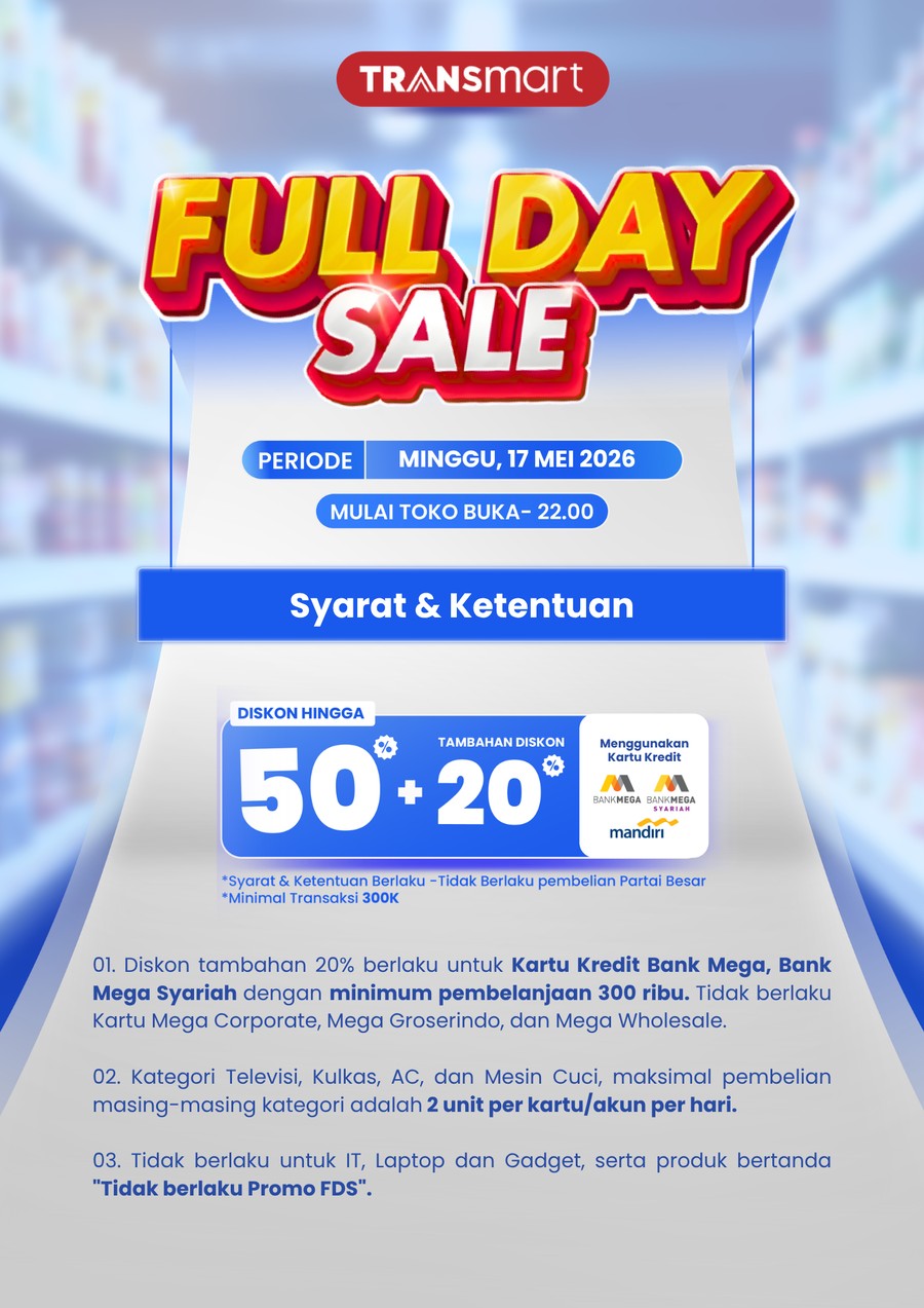 Transmart Full Day Sale Kembali Digelar Hari Ini, Diskon Menggila hingga 50% + 20%
