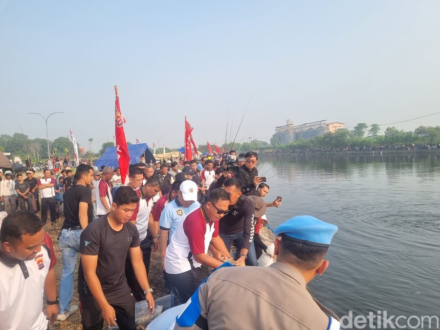 Sambut HUT Bhayangkara ke-80, Ribuan Peserta Serbu Lomba Mancing Mania di Serang