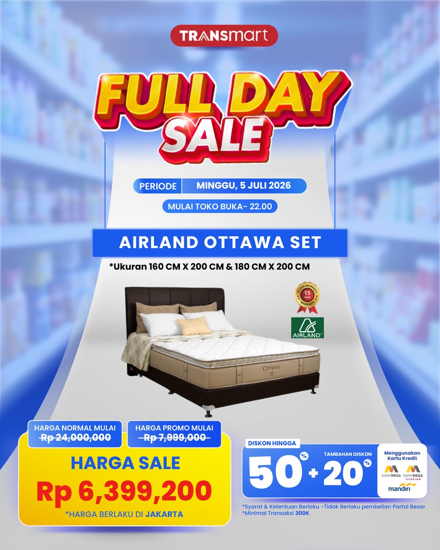 Beli Tempat Tidur di Transmart Full Day Sale Banjir Diskon!  Jakarta - Gelaran pesta belanja dari Transmart kembali hadi