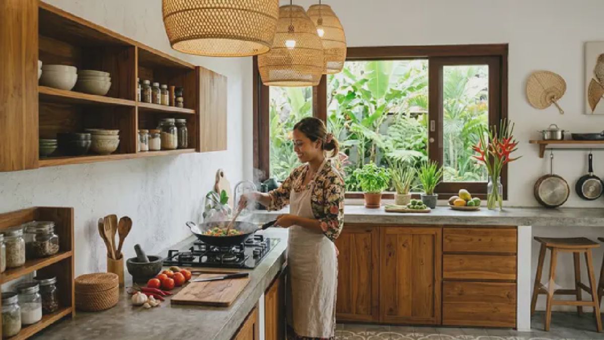 Tren Dapur Tropical Minimalist Hadirkan Suasana Memasak Segar Layaknya di Resort