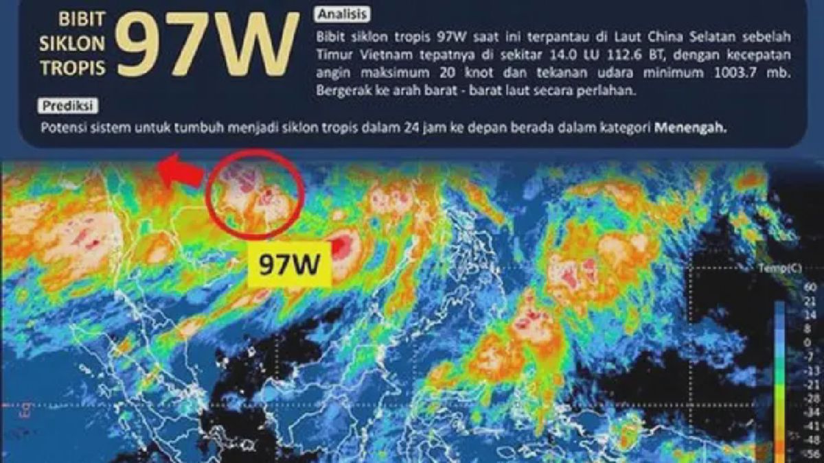 Bibit Siklon 97W Intai Sulawesi Utara, BMKG Keluarkan Peringatan Dini