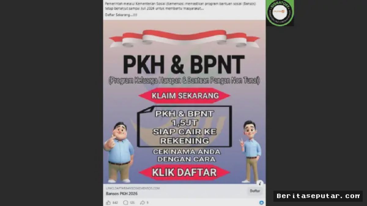 Klaim Link Cek Bansos PKH-BPNT Rp1,5 Juta Dipastikan Hoaks
